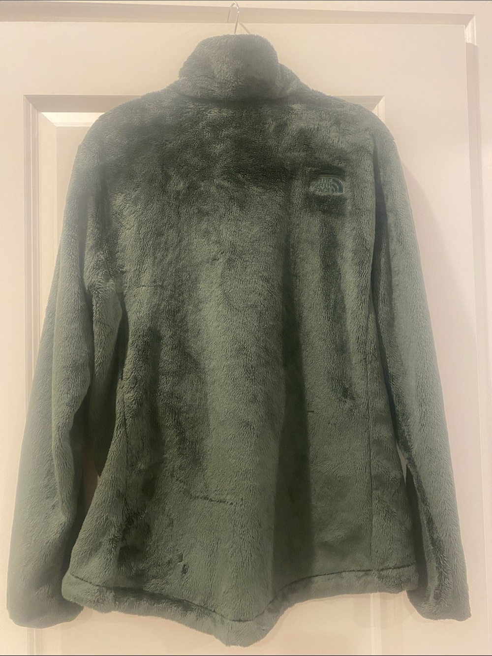 The North Face Plush Full-Zip Teddy Jacket in Hunter Green - Picture 2 of 7